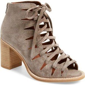 Free People Jeffrey Campbell taupe suede laced sandals